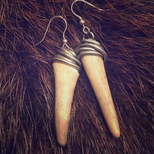 Authentic deer antler earrings